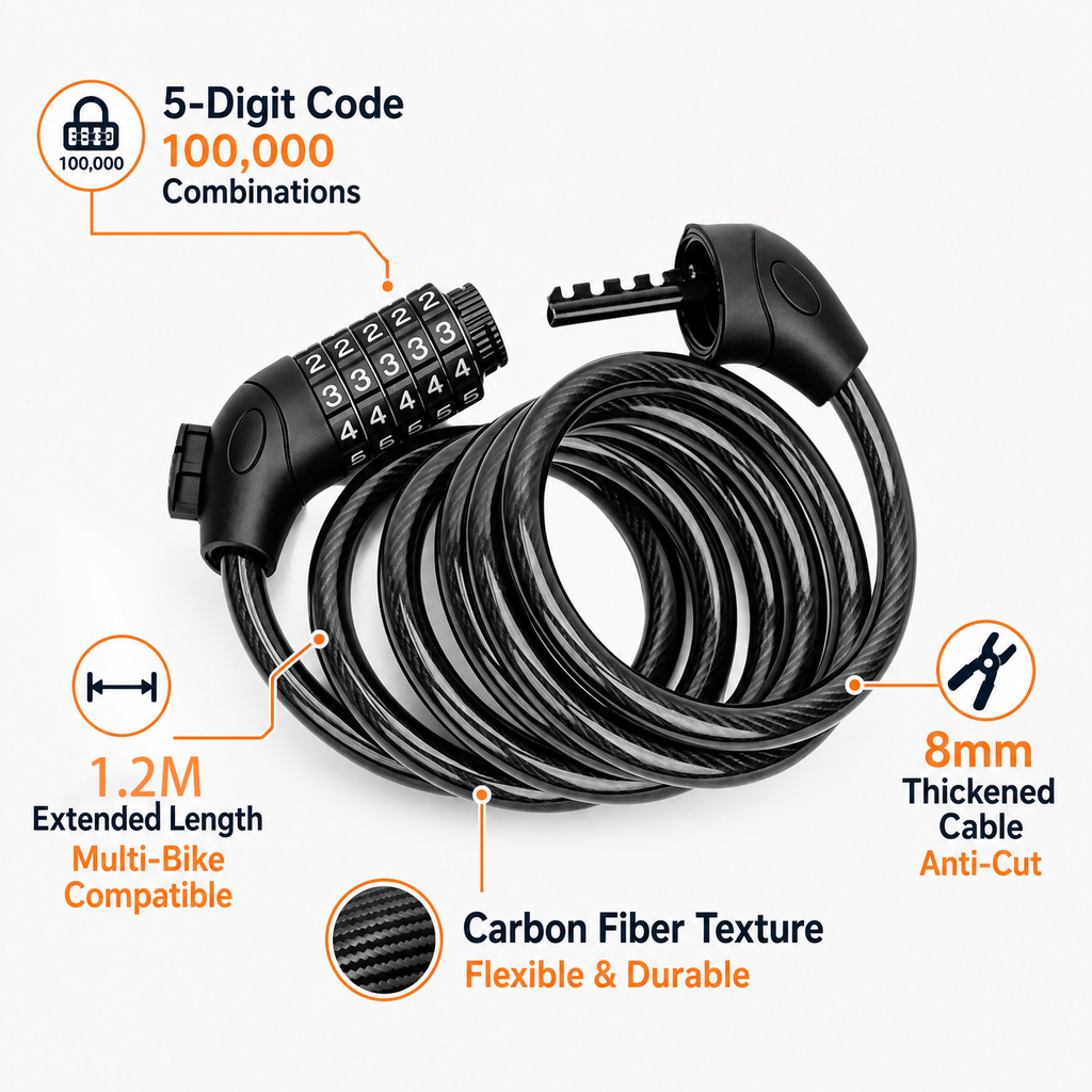 GEBIKE Combination Cable Lock