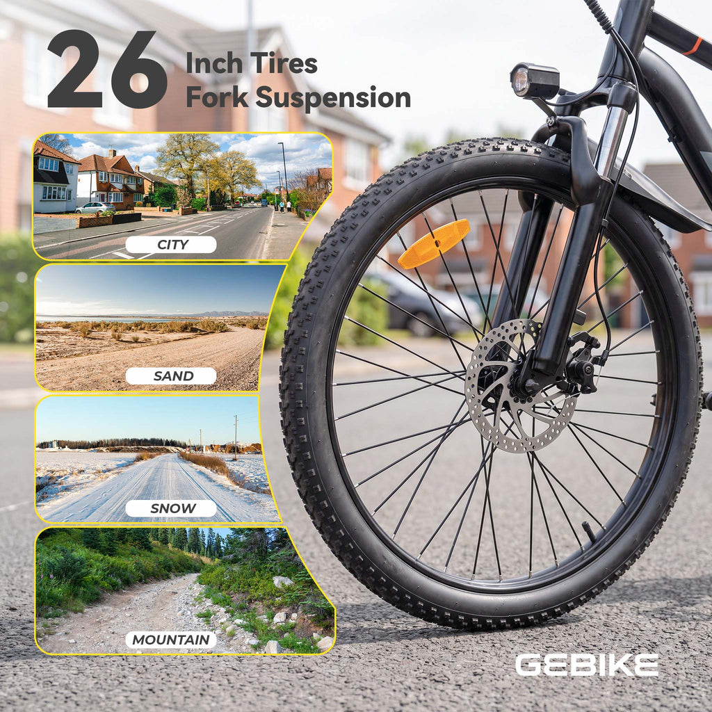 GEBIKE Global G02 Hybrid Electric Bike 36V 13Ah Battery Up to 90km Range