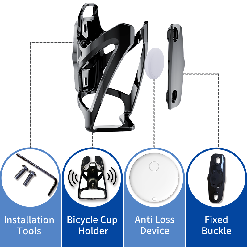 GEBIKE Smart Water Bottle Holder with Apple Find My Tracking