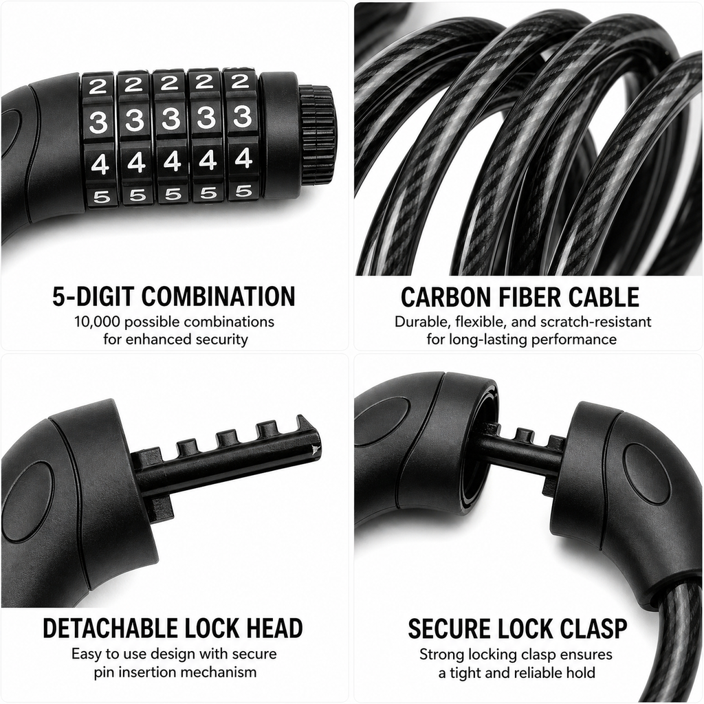 GEBIKE Combination Cable Lock